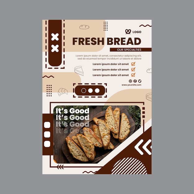 Free vector fresh bread poster template