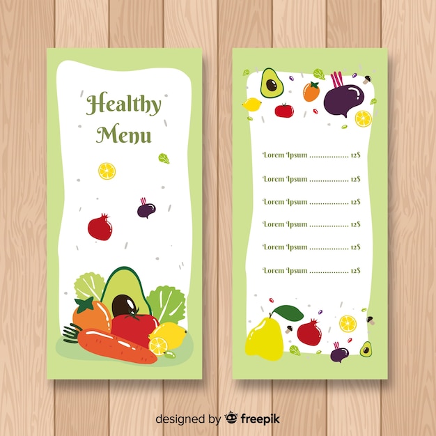 Free Vector | Fresh food menu template