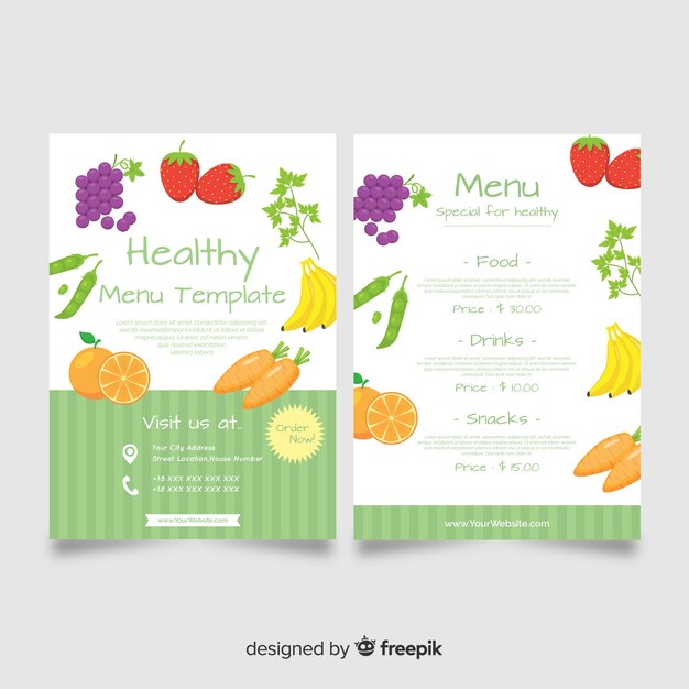 Fresh food menu template