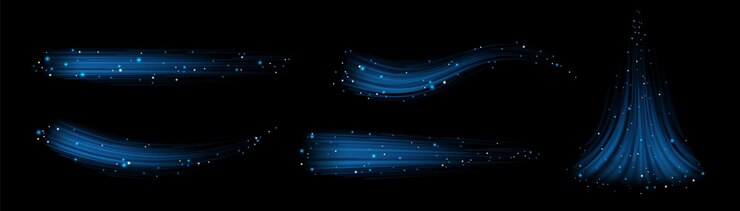 Free Vector fresh or frosty air flow set isolated on black