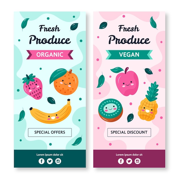 Fresh fruits banner template