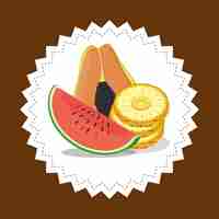 Free vector fresh fruits healthy food