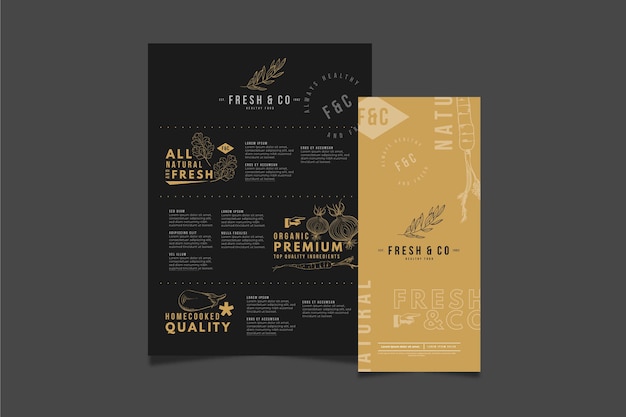 Fresh and go restaurant menu template