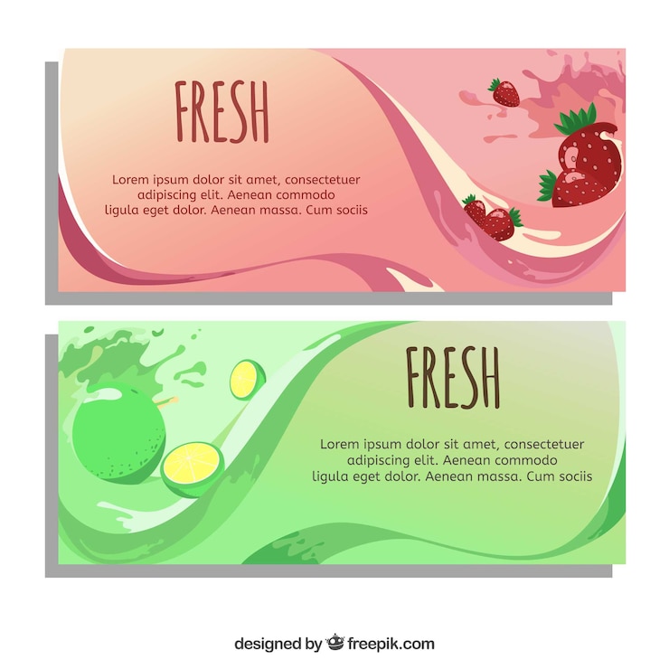 Free Vector fresh juice banner
