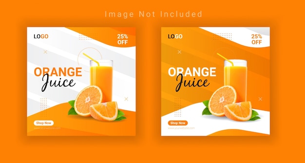 Fresh juice social media promotion post banner template