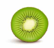 Free vector fresh kiwi fruit slice isolated