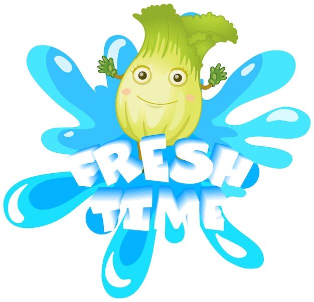 Free vector fresh lettuce with happy face