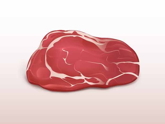 Fresh meat marble beef steak isolated on white background. Big piece of raw beef.