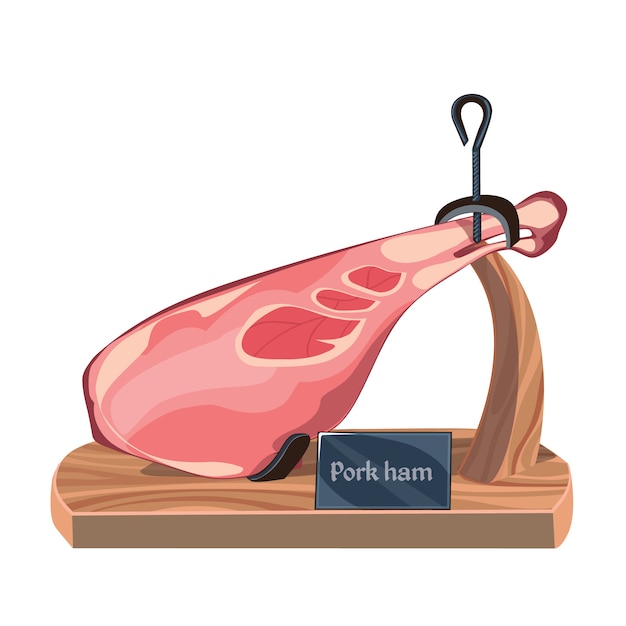 Fresh natural pork meat ham template