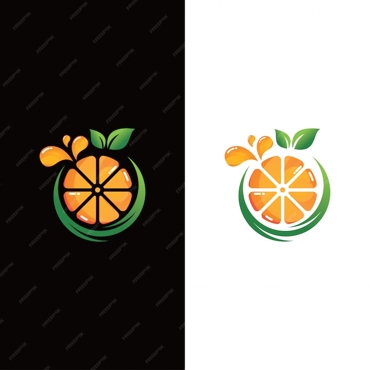  Fresh orange fruit logo Premium Vector