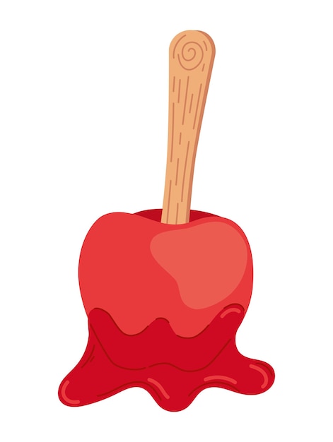 Бесплатное векторное изображение Икона свежей органической фруктовой конфеты яблока изолирована