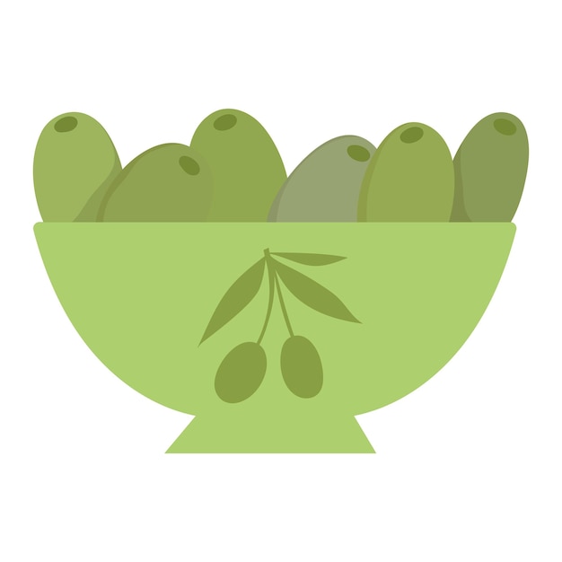 Fresh organic olives in bowl icon isolated