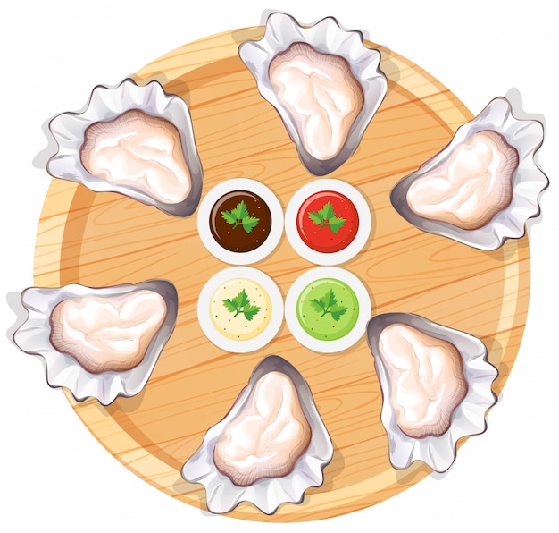 Free vector fresh oyster on plate