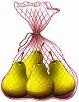 Free vector fresh pears in bag