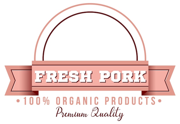 Free vector fresh pork organic product logo template