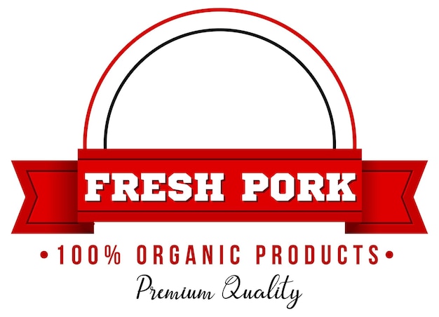 Free vector fresh pork organic product logo template