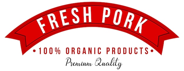 Free vector fresh pork word logo design for organic meat products