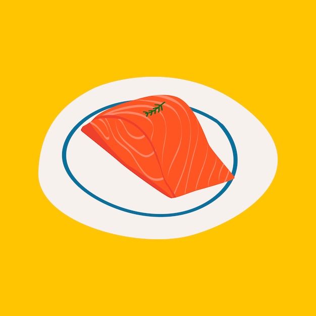 Free vector fresh raw salmon healthy ingredient vector