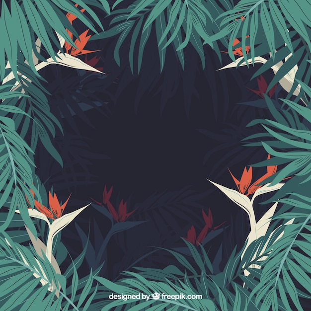 Fresh tropical jungle frame