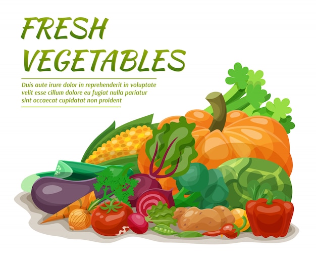 Free vector fresh vegetables illustration