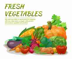 Free vector fresh vegetables illustration