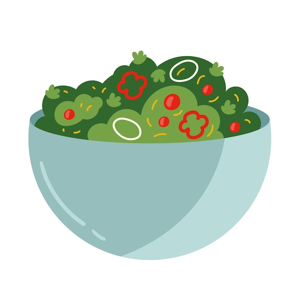 Бесплатное векторное изображение Свежая вегетарианская еда в миске
