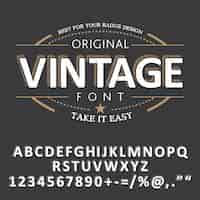 Free vector fresh vintage font poster with alphabet and words take it easy illustration