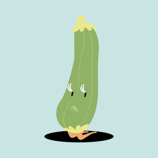 Free vector fresh zucchini cartoon character vector