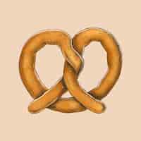 Free vector freshly baked vintage pretzel