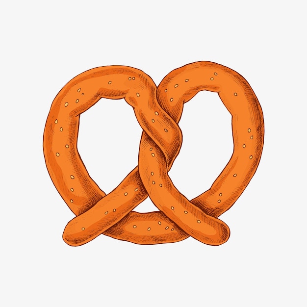 Free vector freshly baked vintage salty pretzel