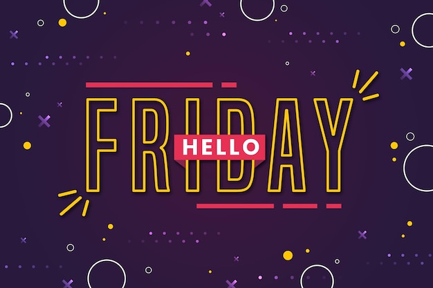 Free vector friday enjoy your weekend dotted background