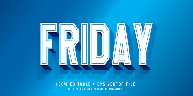 Friday text style Editable text effect