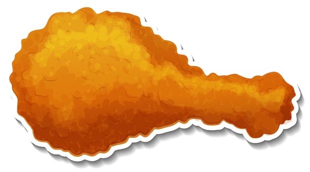 Free vector fried chicken drumstick in cartoon style