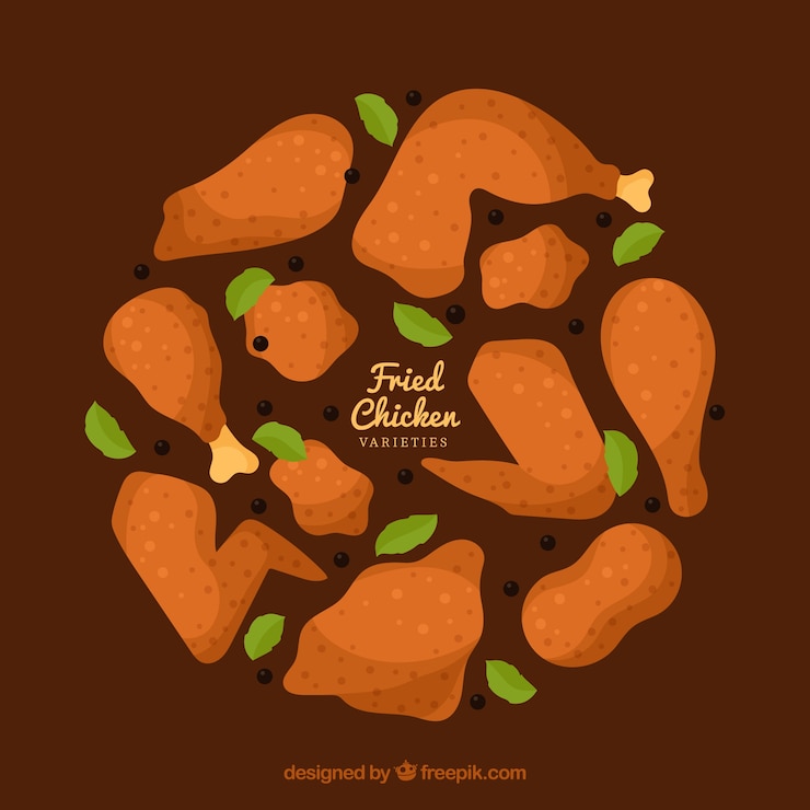 무료 Vector 튀긴 chiken 디자인