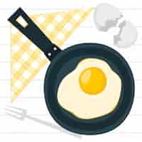 Free vector fried egg concept illustration