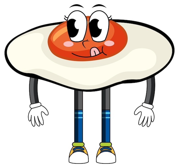 Free vector fried egg with arms and legs