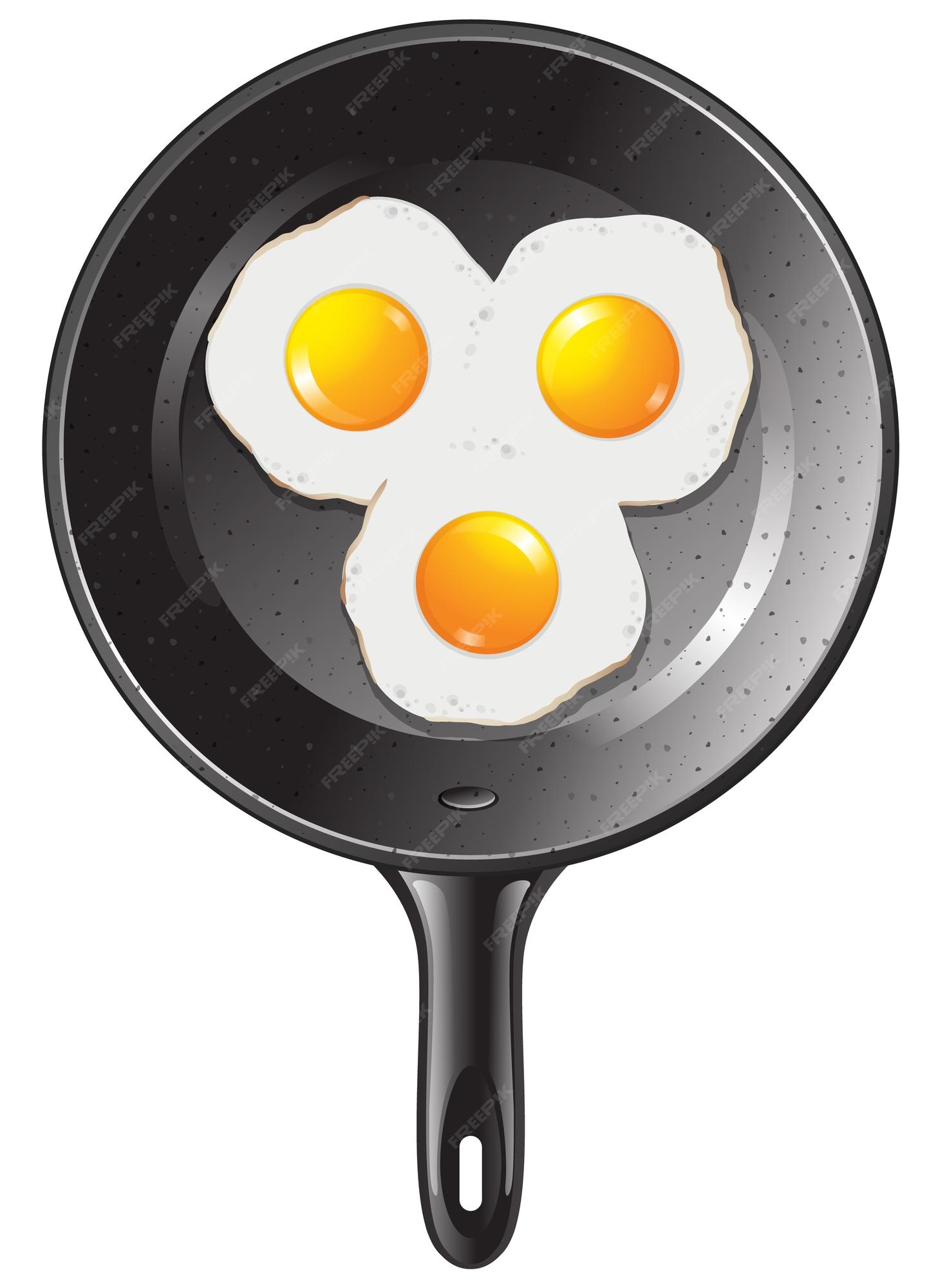 Fried eggs on frying pan Royalty Free Vector Image