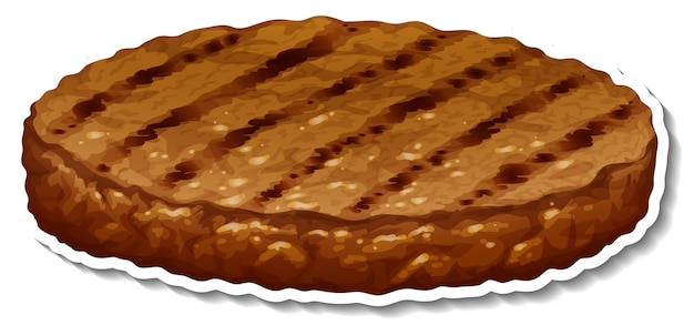 Vettore gratuito un adesivo di bistecca fritta su sfondo bianco