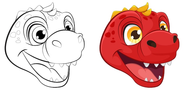 Free vector friendly cartoon dragon duo