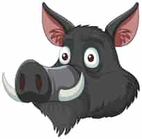 Free vector friendly cartoon wild boar illustration