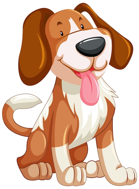 Vettore gratuito cane amichevole in stile cartone animato