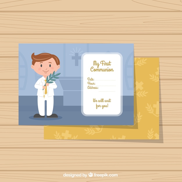 Friendly first communion invitation