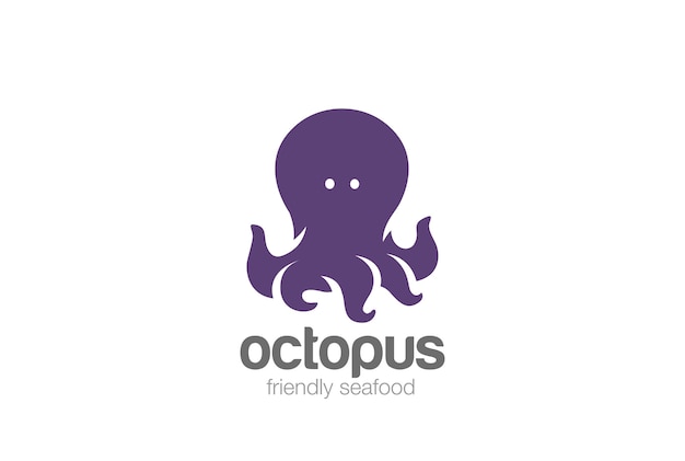 Friendly funny octopus logo  .