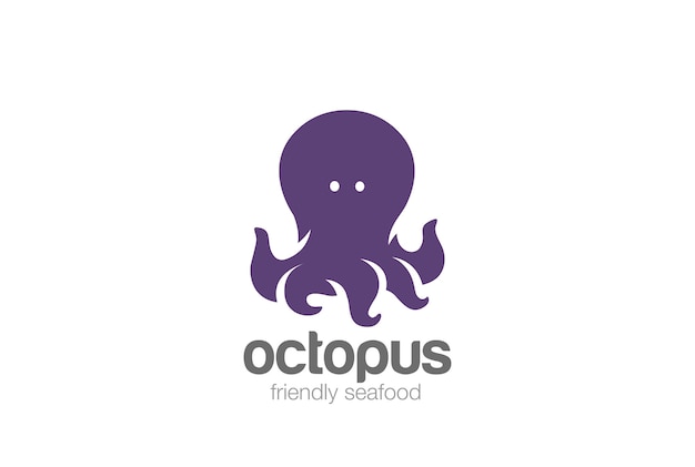 Дружелюбный забавный логотип осьминога.