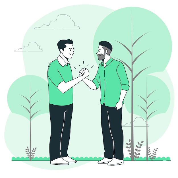 Free vector friendly handshake concept illustration