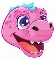 Free vector friendly pink dinosaur cartoon character