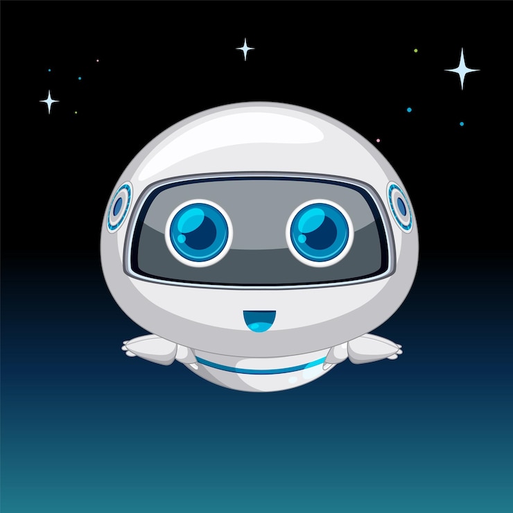 Free Vector friendly robot floating in space