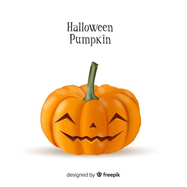 Friendly smiling isolated halloween pumpkin