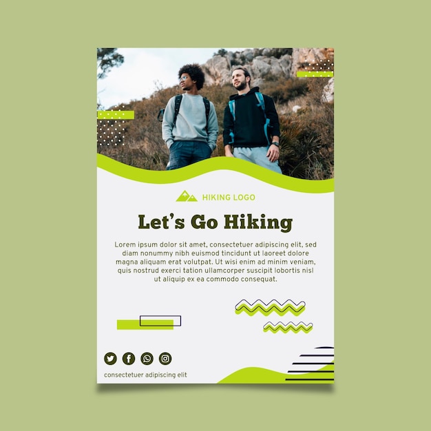 Friends hiking poster template