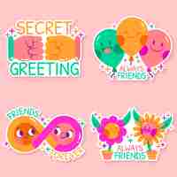 Free vector friends stickers collection